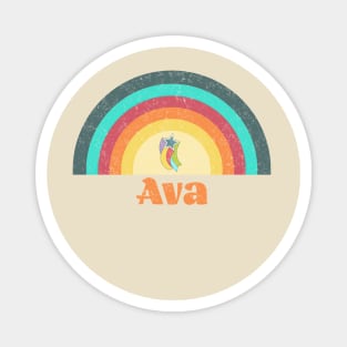 Ava- Rainbow faded retro style Magnet